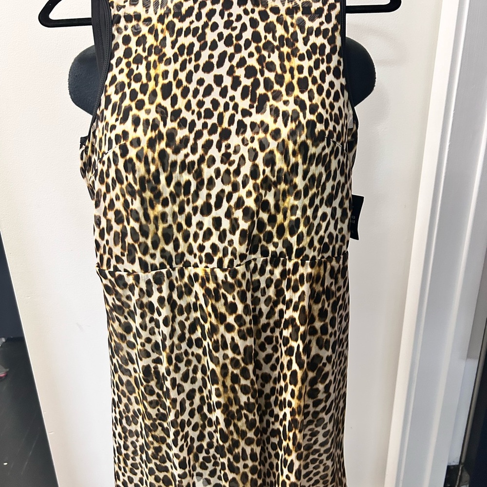 Torrid leopard print overlay swim suit/dress